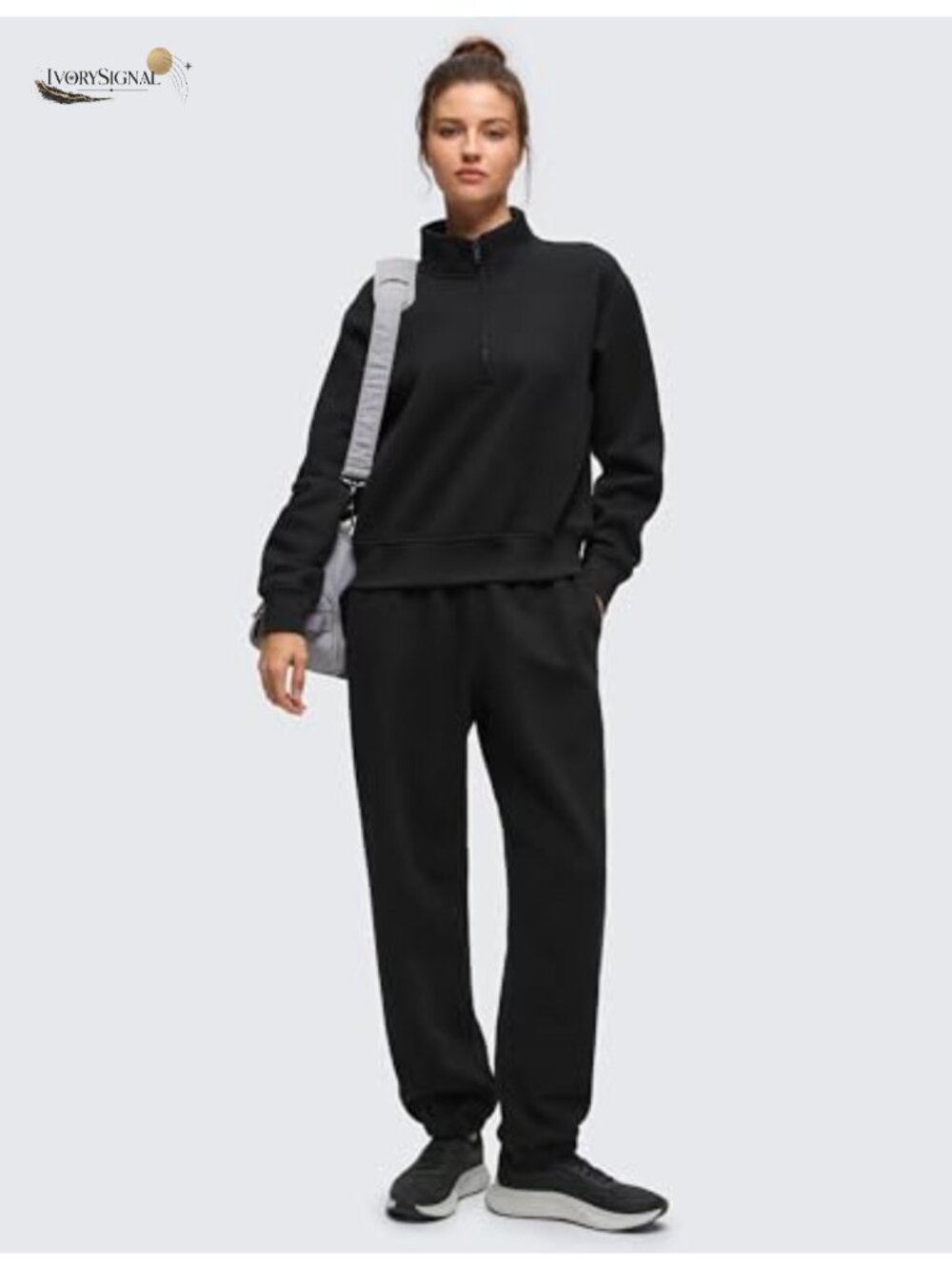 Fleece Lined Half Zip Sweatshirt Funnel Neck Long Sleeve Pullover